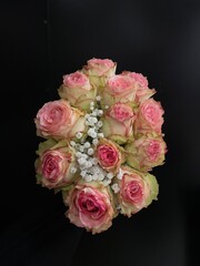 bunch of pink roses