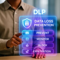 Data loss prevention strategies for businesses digital workplace informative guide secure environment close-up view cybersecurity concept