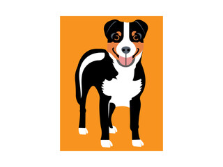 dog silhouette icon flat vector illustration design. puppy emotions, animal icons for design, 