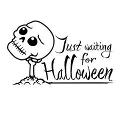 Sad Skeleton Just Waiting For Halloween Grave Rising