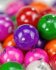 Colorful Bingo Balls Scattered on a Plain Background Create a Vibrant and Playful Scene