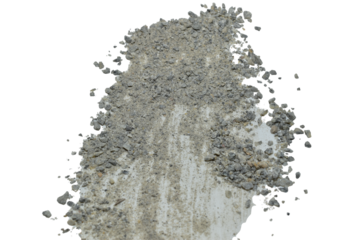 Granite stone chips, screenings on a white background.