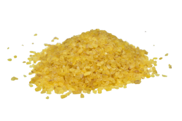 Long-grain brown rice on a PNG background with room for text.