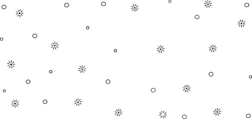 Simple Starbursts and Circles Pattern on White background