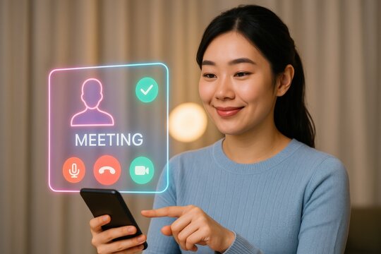 Virtual meeting engagement home office digital interaction indoor setting close-up view professional collaboration