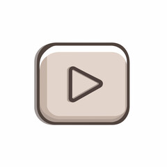 Monoline Play Button Icon in Flat Design