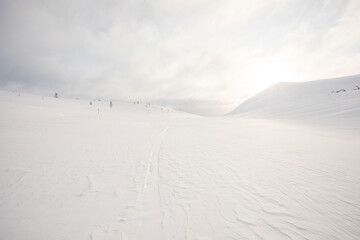 Winter landscape in Pallas Yllastunturi National Park, Lapland, Finland