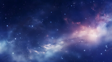 Naklejka premium Cosmic Galaxy Sky with Glowing Nebula and Stars