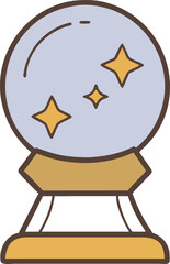 Enchanting Crystal Ball with Sparkling Stars Ready to Predict the Future