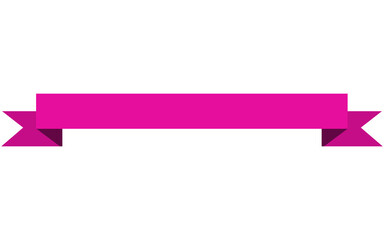"Hot Pink Ribbon Banner Illustration Isolated on Transparent Background PNG – Bold Modern Design"