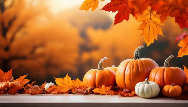 Engaging Autumn Themed Advertisement Features Pumpkins And Leaves With Prominent Sale Announcement In Appealing Colors