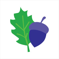 Acorn and Oak Leaf Autumn Harvest Icon