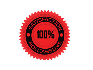 Red 100 Percent Satisfaction Guarantee Badge – Premium Quality Seal
