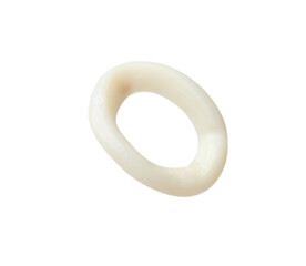 One fresh squid ring isolated on white