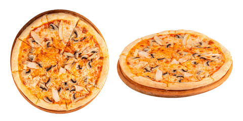 Fungi pizza, mushroom on a transparent background, png