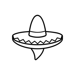 Sombrero outline simple style