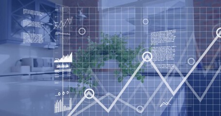 On pause, digital panels materializing around plant, displaying charts visualizing data then fading - Powered by Adobe