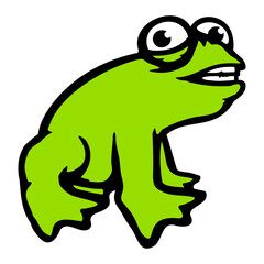 Frog grinning cool funny comic crazy toad weird