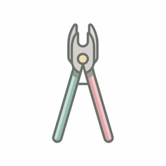 Monoline Pliers Icon in Muted Colors