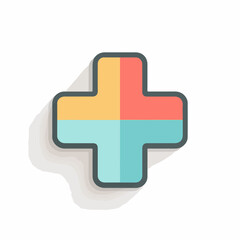 Obraz premium Simple Plus Icon in Soft Pastel Colors