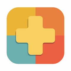 Obraz premium Minimalist Plus Symbol Clean Interface Icon