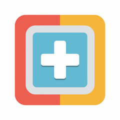 Obraz premium Simple Addition Symbol Flat Icon Design