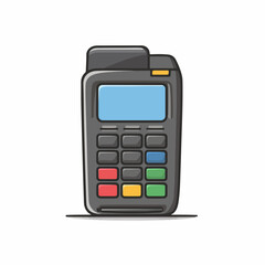 Obraz premium Sleek POS Terminal Flat Icon Design