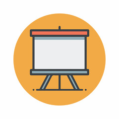 Sleek Presentation Board Thin-Line Icon