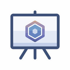 Modern Presentation Board Duotone Icon
