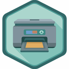 Minimalist Printer Icon in Muted Colors