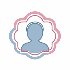 Sleek Profile Badge Monoline Icon Design