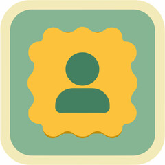 Minimalist Profile Badge Icon in Mono-color