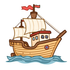 Fishing boat vector design for motion graphics in the form of an icon