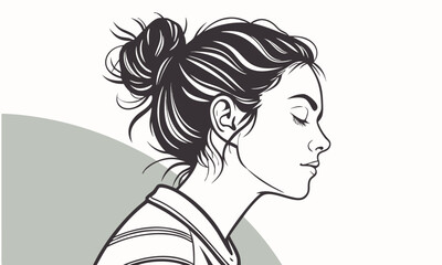 illustration of a girl curly hair