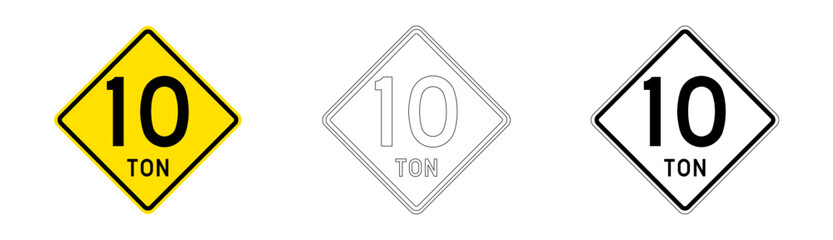 Maximum Weight Limit Traffic Sign in Vector Format