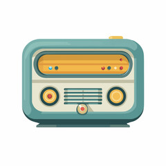 Radio Two-Color Flat Vector Icon Design