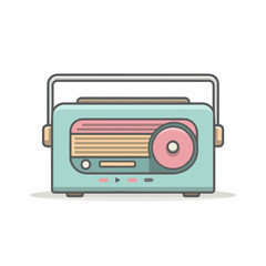 Fototapeta premium Sleek Radio Minimalist Pastel Icon Design
