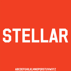 Geometric futuristic stellar alphabet display font vector illustration
