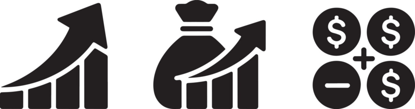 Business growth icon concept, exponential growth, increase revenue, profit multiplication