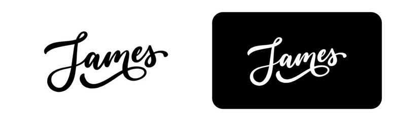 James name hand lettering calligraphy.