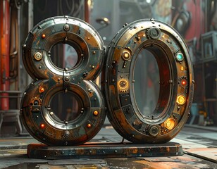 Steampunk Number Eighty Design.