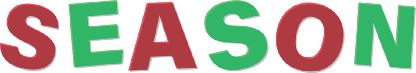 Red Green Season Text with D Effect Text Design lettering word