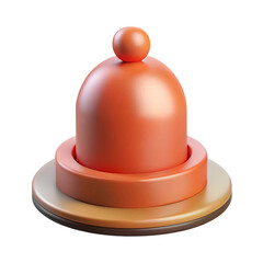 Fototapeta premium 3d illustration of 3d rendering of a red hotel bell isolated on transparent background, perfect for hospitality, tourism, and service industry concepts and designs