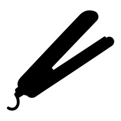 Vector art of hair straightener silhouette, a modern beauty tool for achieving sleek, straight hairstyles with ease and precision