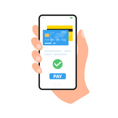 Mobile payment phone digital electronic card. Mobile payment icon smartphone card business currency modern money transaction.