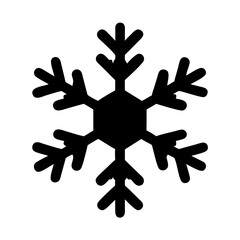 Vector art of black snowflake silhouette, perfect for winter designs, christmas themes, or festive graphic projects and icon designs