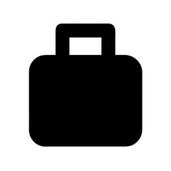 Vector art of black briefcase icon, symbolizing business, work, and professional endeavors with a minimalist and modern design