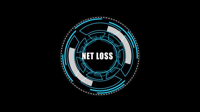 Digital HUD Display Featuring net loss Acronym on a black Tech Background security