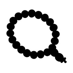 Vector art of black silhouette of a prayer bead this is a simple and elegant design for various creative projects