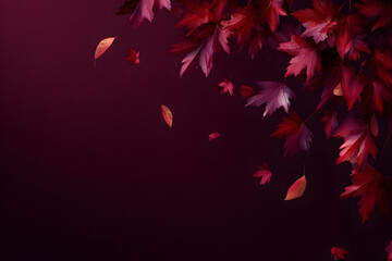 가을 단풍이 흩날리는 보라빛 감성 배경